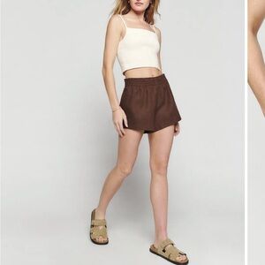 Reformation Mila Linen Short Cafe - Size S NWT